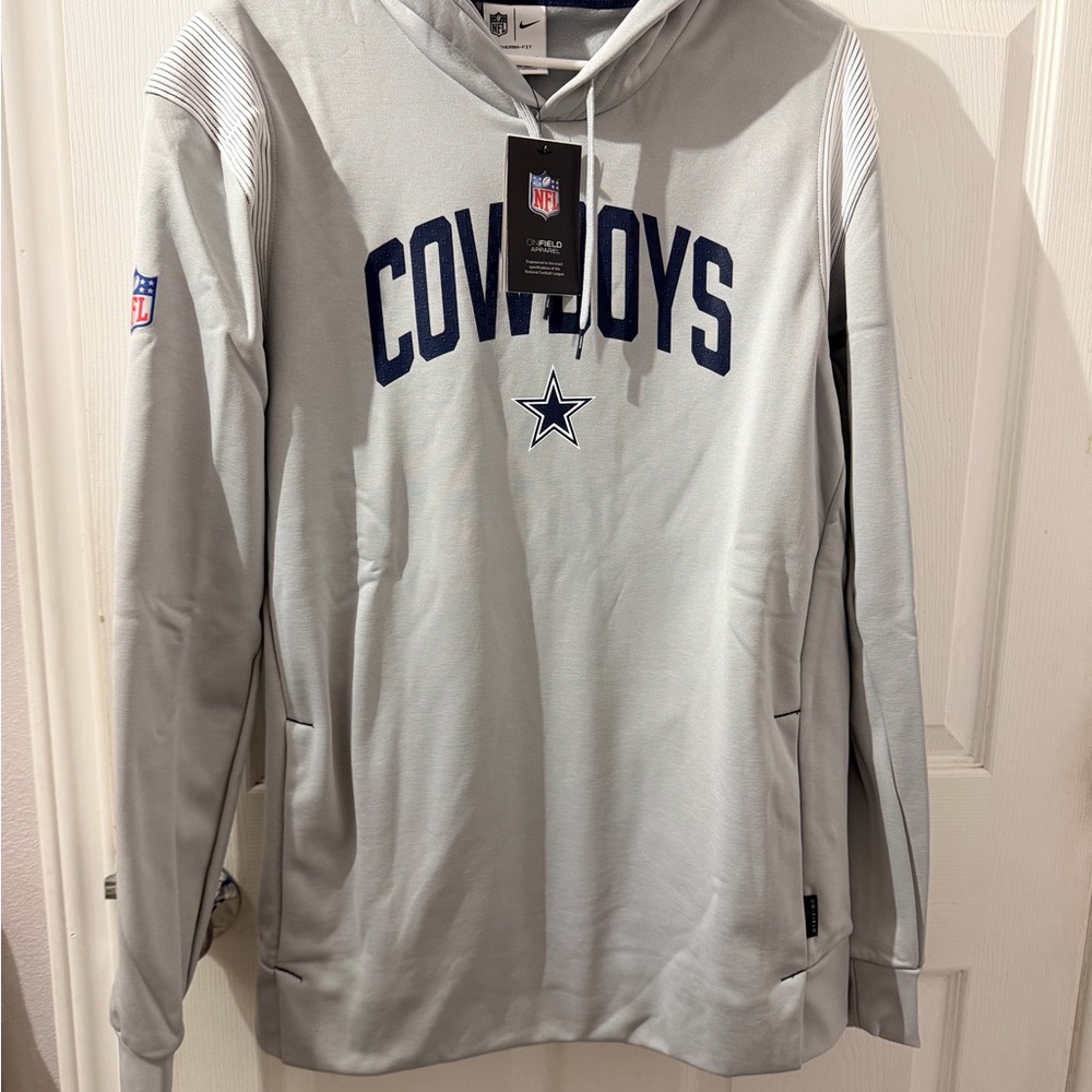Nike Gray and Blue Cowboys Hoodie